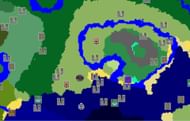 A map of this seed indicating villages and nearby ravines (Image via Chunkbase)f
